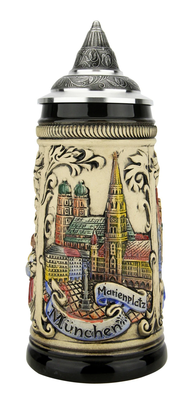 Munich Marienplatz Oktoberfest German Beer Stein 3 Munich Marienplatz Oktoberfest German Beer Stein