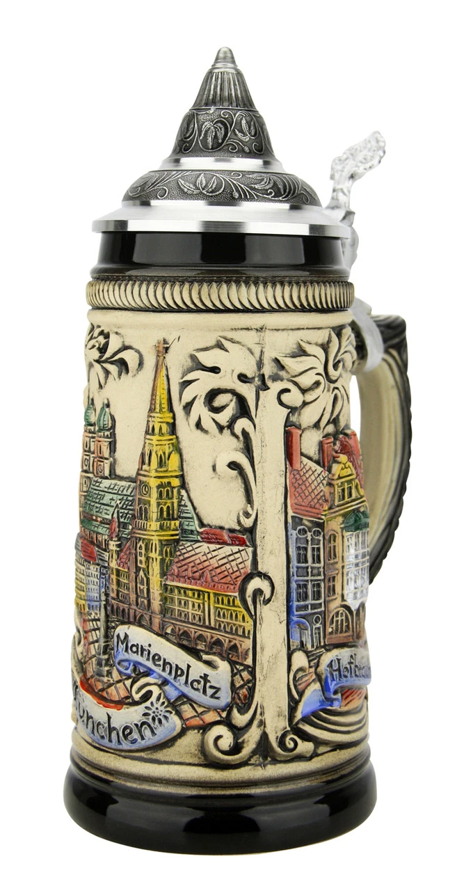 Munich Marienplatz Oktoberfest German Beer Stein 4 Munich Marienplatz Oktoberfest German Beer Stein - Image 2