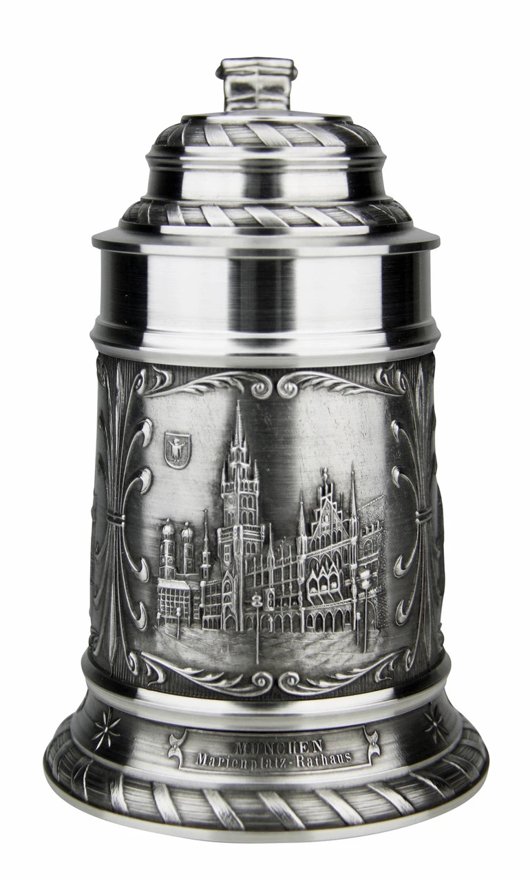 Munich Pewter Beer Stein 3 Munich Pewter Beer Stein