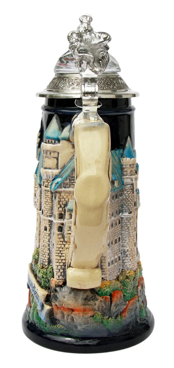 Neuschwanstein Castle 3D Beer Stein With Faceted Crystal Lid 8 Neuschwanstein Castle 3D Beer Stein With Faceted Crystal Lid - Image 6