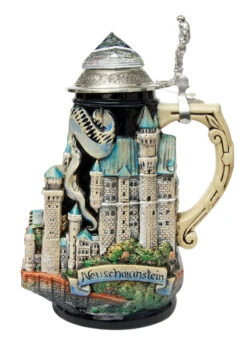 Neuschwanstein Castle 3D Beer Stein With Faceted Crystal Lid 10 Neuschwanstein Castle 3D Beer Stein With Faceted Crystal Lid -Beer Stein Store Neuschwanstein 3D Beer Stein with Crystal Lid K3961 RS SM 29756.1417709699