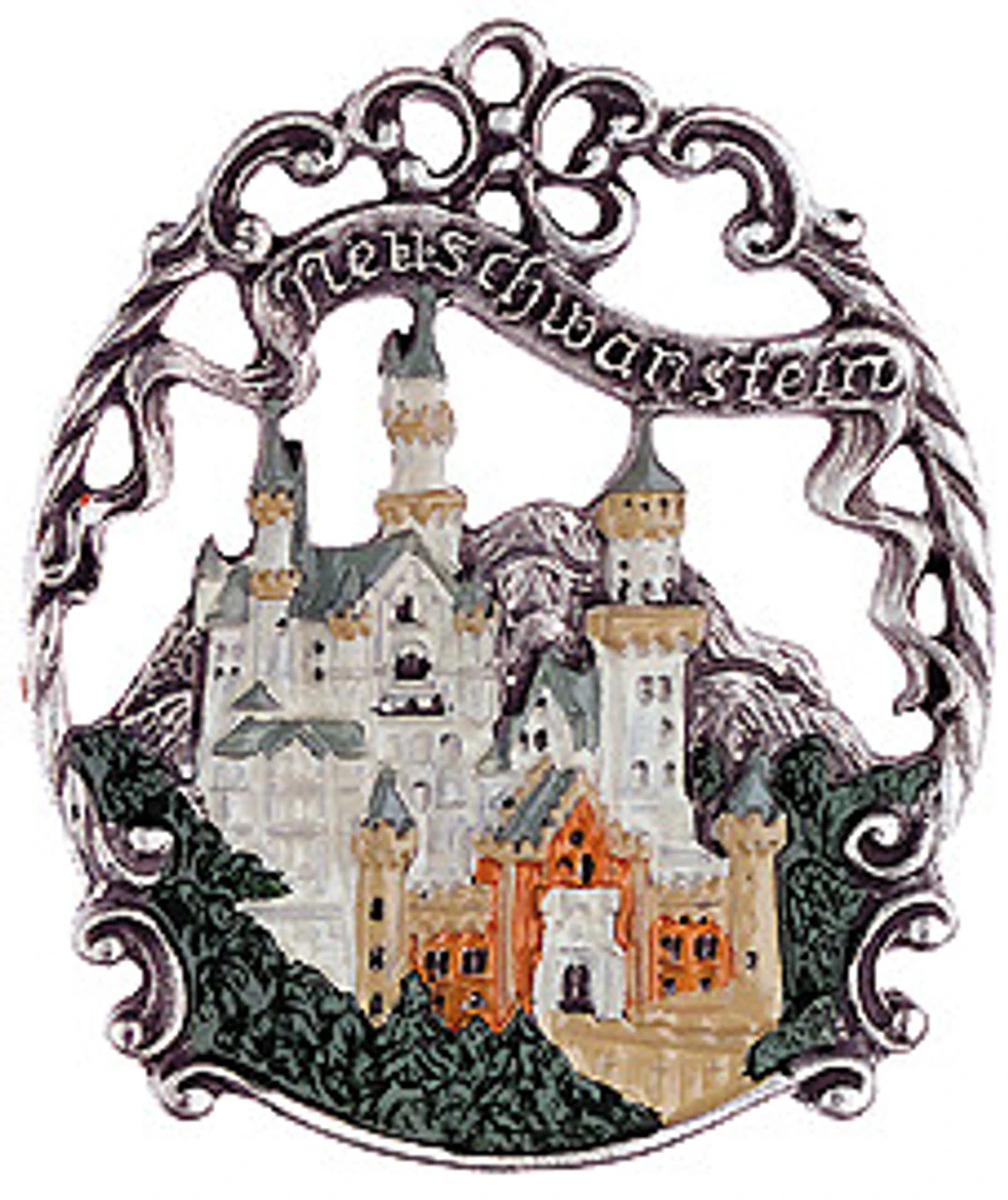 Neuschwanstein Castle German Pewter Christmas Tree Ornament 3 Neuschwanstein Castle German Pewter Christmas Tree Ornament