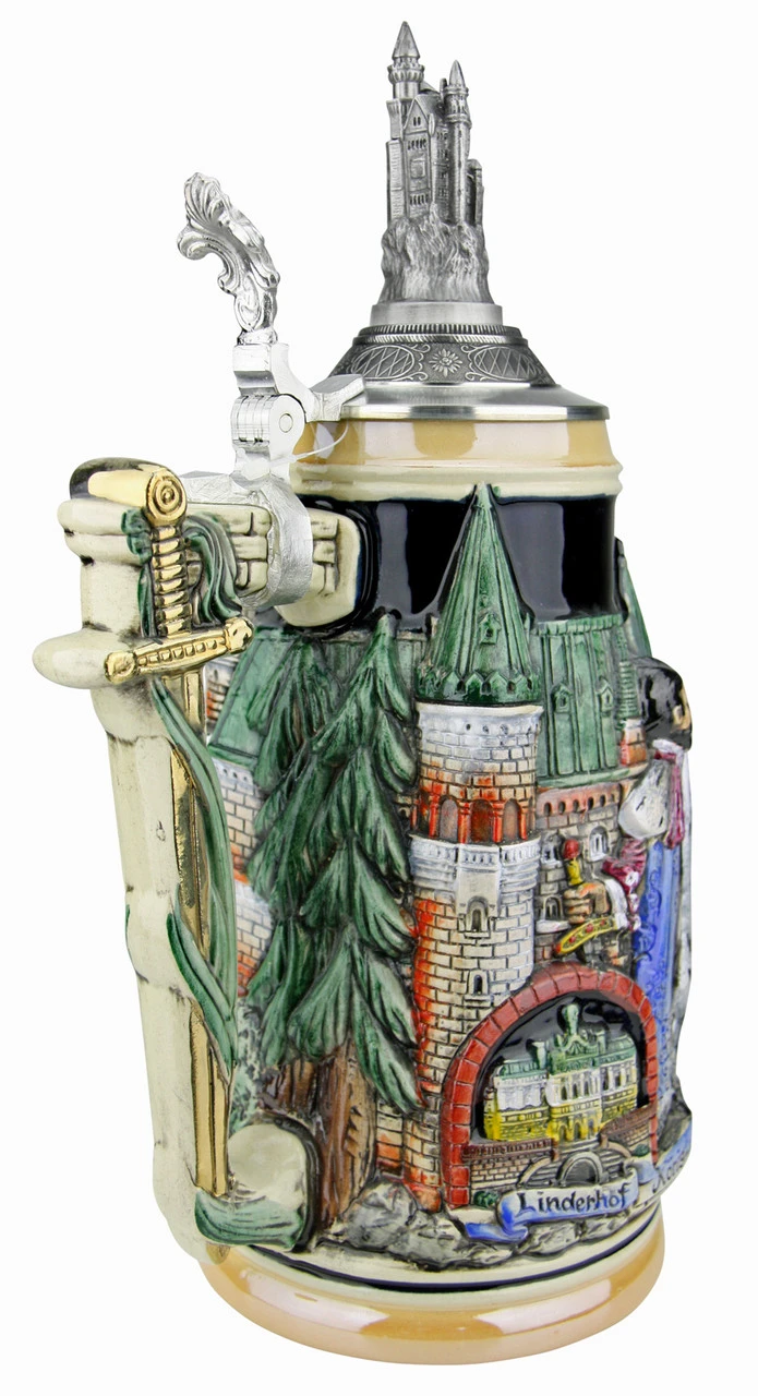 Neuschwanstein And King Ludwig Castle 3D Beer Stein With Castle Lid 7 Neuschwanstein And King Ludwig Castle 3D Beer Stein With Castle Lid - Image 5