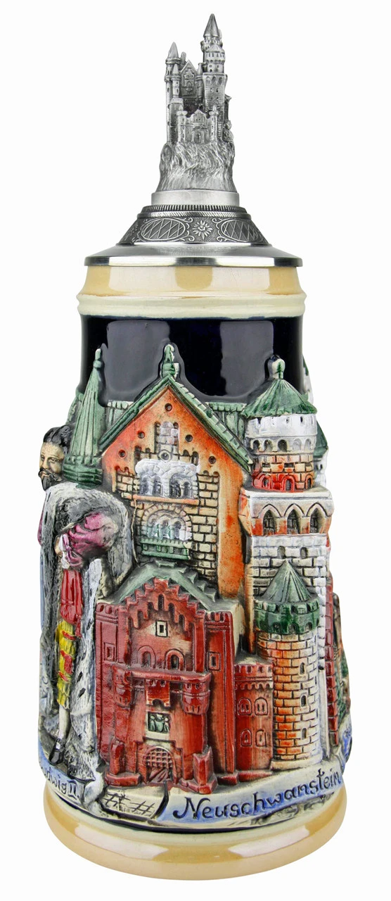 Neuschwanstein And King Ludwig Castle 3D Beer Stein With Castle Lid 4 Neuschwanstein And King Ludwig Castle 3D Beer Stein With Castle Lid - Image 2