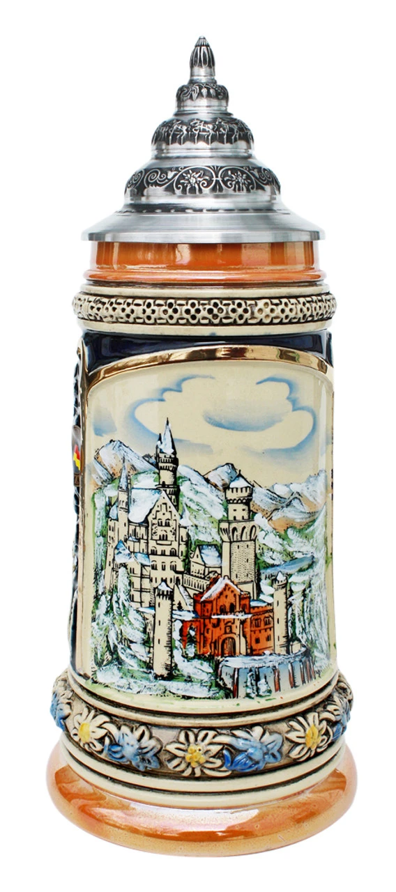 Neuschwanstein In Winter Christmas Beer Stein 3 Neuschwanstein In Winter Christmas Beer Stein