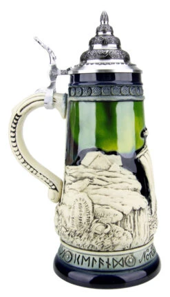 Northern Lights Viking Beer Stein 12 Northern Lights Viking Beer Stein -Beer Stein Store Northern Lights Viking Beer Stein K324 LS SM 69770.1527115087