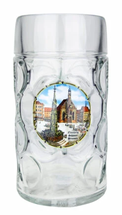Nurnberg Dimpled Oktoberfest Glass Beer Mug 1 Liter