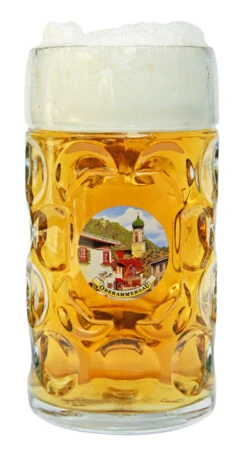 Oberammergau Dimpled Oktoberfest Glass Beer Mug 1 Liter