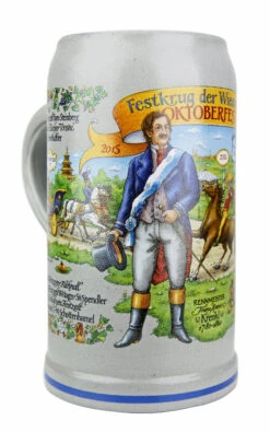 Official Munich Oktoberfest 2015 Wirtekrug Salt Glaze Beer Mug