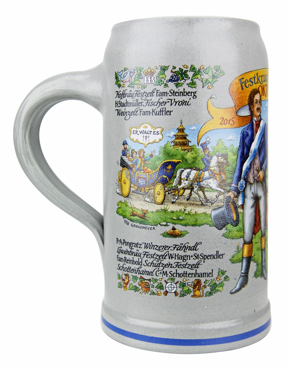 Official Munich Oktoberfest 2015 Wirtekrug Salt Glaze Beer Mug 7 Official Munich Oktoberfest 2015 Wirtekrug Salt Glaze Beer Mug - Image 5