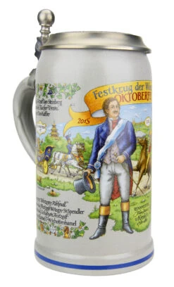 Official Munich Oktoberfest 2015 Wirtekrug Salt Glaze Beer Stein