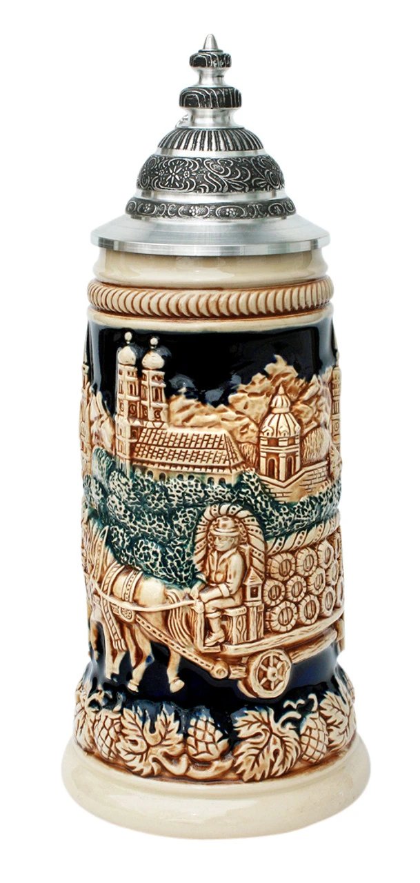 Oktoberfest Beer Wagon Antique Style Stein 3 Oktoberfest Beer Wagon Antique Style Stein