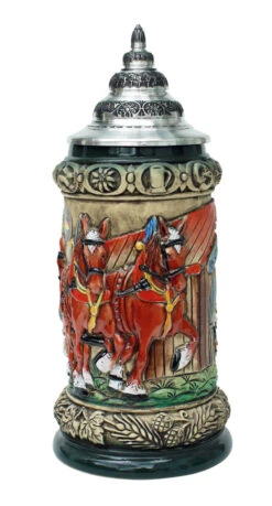 Oktoberfest Clydesdales And Beer Wagon Stein, Rustic 6 Oktoberfest Clydesdales And Beer Wagon Stein, Rustic -Beer Stein Store Oktoberfest Clydesdales and Beer Wagon Stein K205RU 0.4 L Fnt SM 22441.1499965395
