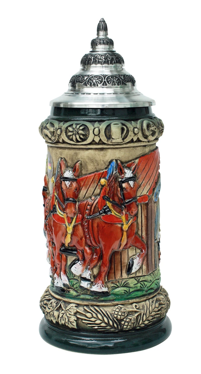 Oktoberfest Clydesdales And Beer Wagon Stein, Rustic 4 Oktoberfest Clydesdales And Beer Wagon Stein, Rustic - Image 2