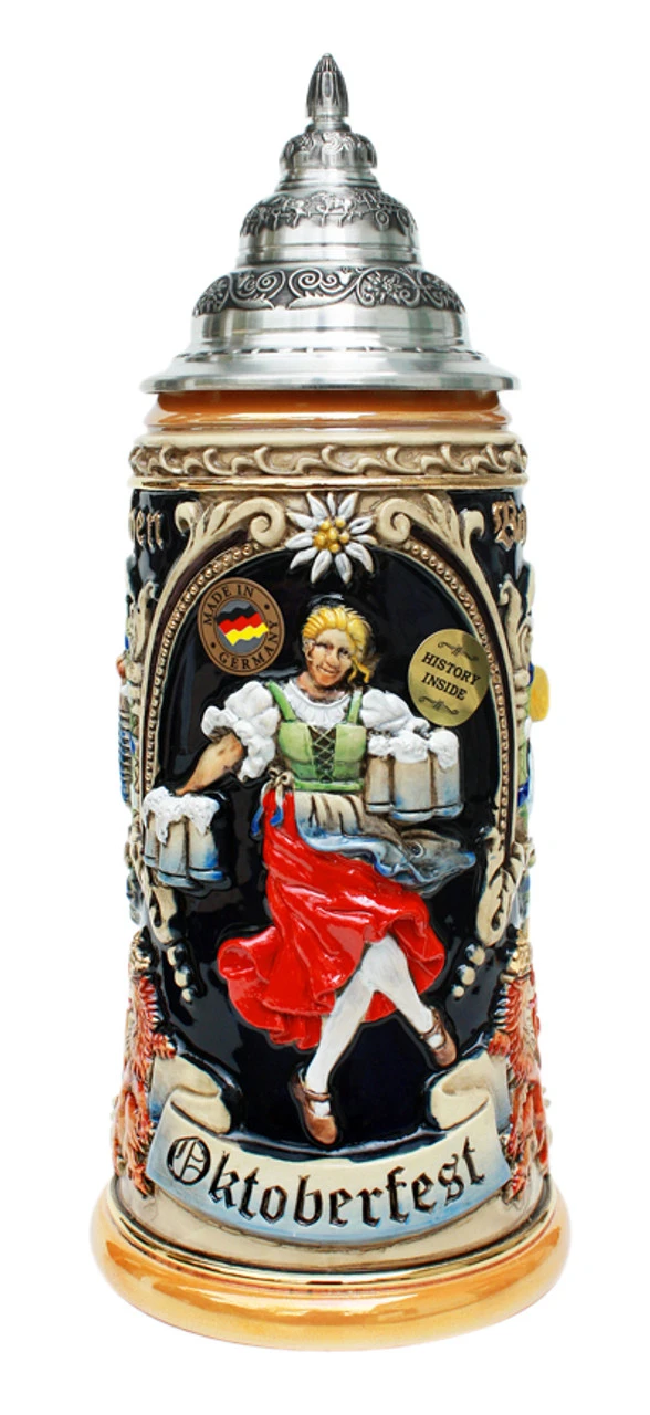 Oktoberfest Dancing Beermaid Beer Stein 3 Oktoberfest Dancing Beermaid Beer Stein