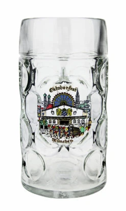 Munich Dimpled Oktoberfest Glass Beer Mug 1 Liter