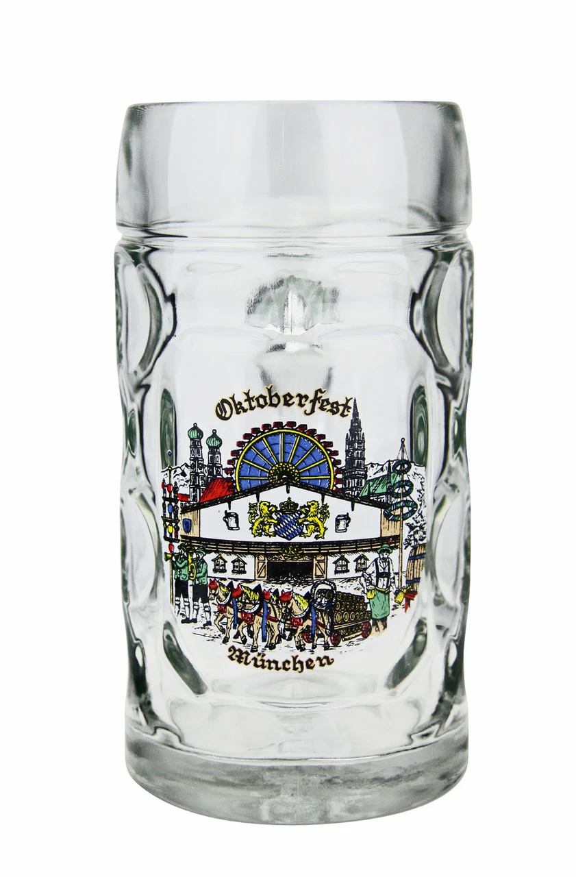 Oktoberfest Munich Dimpled Oktoberfest Glass Beer Mug 0.5 Liter 3 Oktoberfest Munich Dimpled Oktoberfest Glass Beer Mug 0.5 Liter