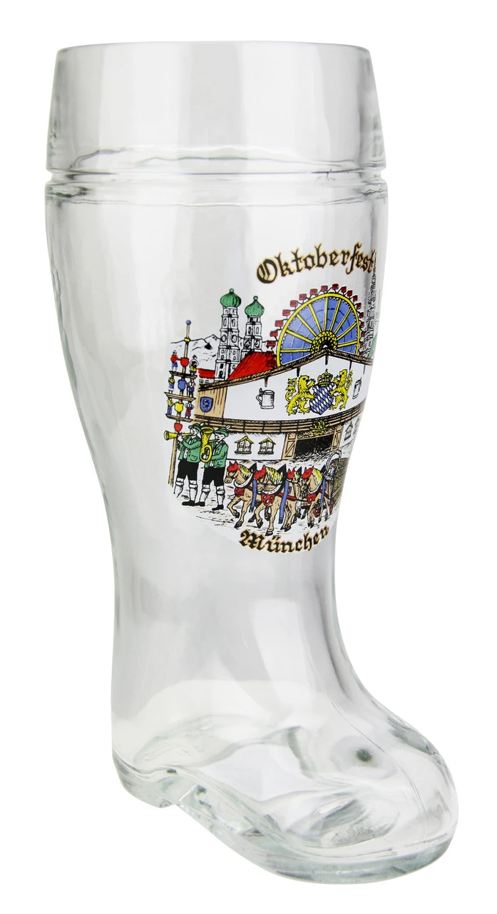 Oktoberfest Munich Glass Beer Boot 1 Liter 3 Oktoberfest Munich Glass Beer Boot 1 Liter