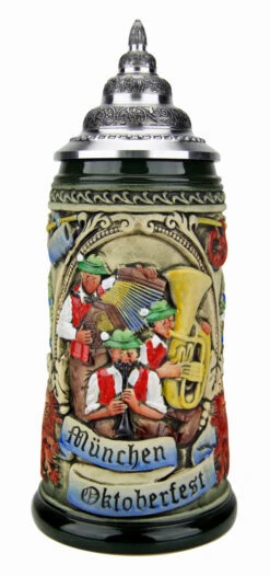 Oktoberfest Oompah Band Beer Stein Rustic (0.4 Liter)