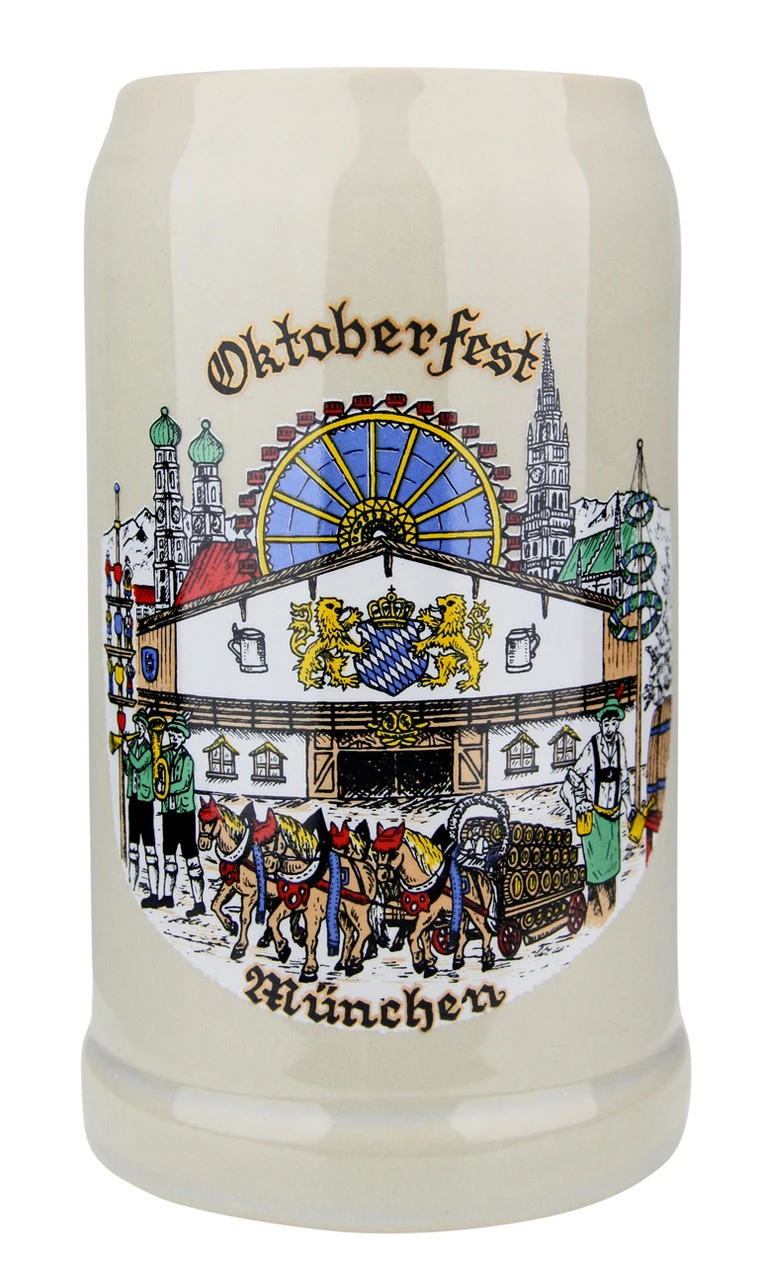 Oktoberfest Stoneware Beer Mug 1 Liter 4 Oktoberfest Stoneware Beer Mug 1 Liter - Image 2