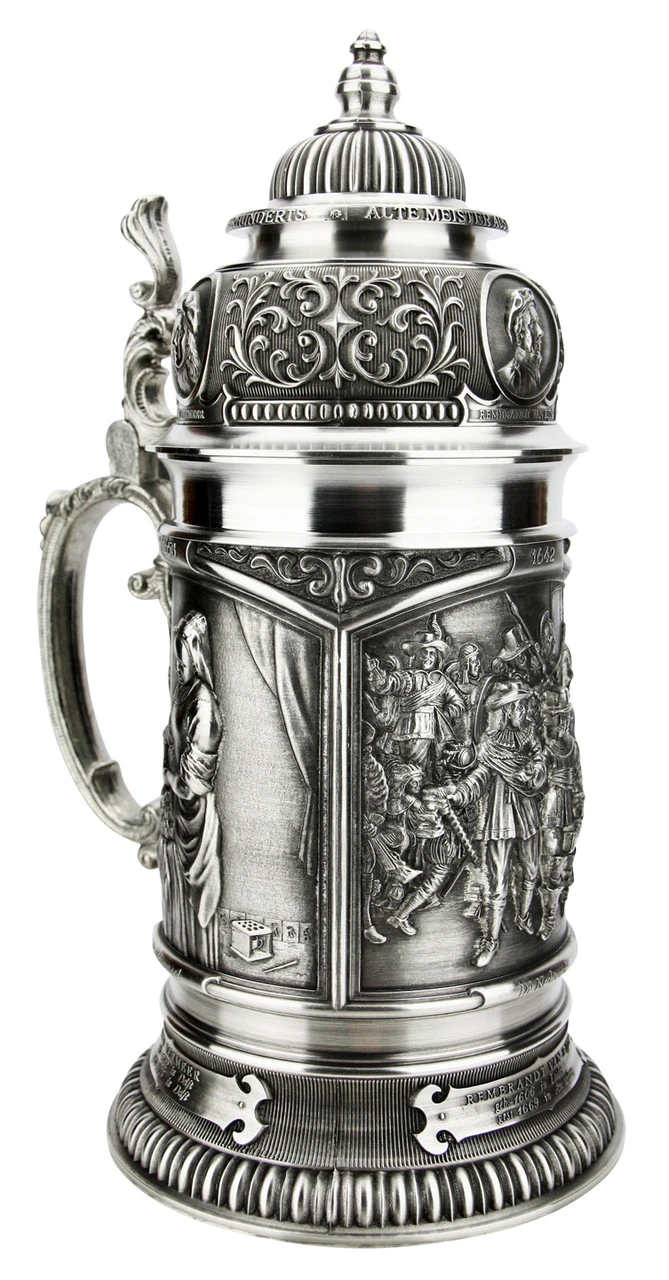 Old Dutch Masters Pewter Beer Stein 4 Old Dutch Masters Pewter Beer Stein - Image 2