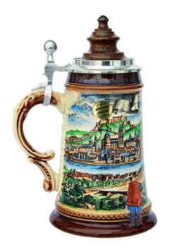 Old Salzburg Beer Stein With Wood Lid 6 Old Salzburg Beer Stein With Wood Lid -Beer Stein Store Old Salzburg Beer Stein K465HS LS SM 80198.1401398654