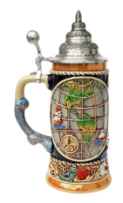 Old World Globe Four Elements Beer Stein 8 Old World Globe Four Elements Beer Stein -Beer Stein Store Old World Map Beer Stein K338 LS SM 37665.1416684451