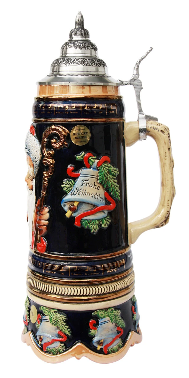 Old World Santa Silent Night Musical Beer Stein 4 Old World Santa Silent Night Musical Beer Stein - Image 2