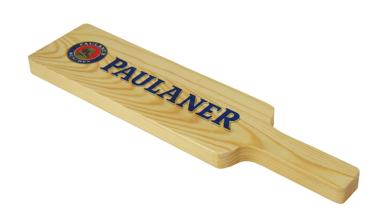 Paulaner Wooden Tasting Glass Paddle With 3 Glasses - Image 4