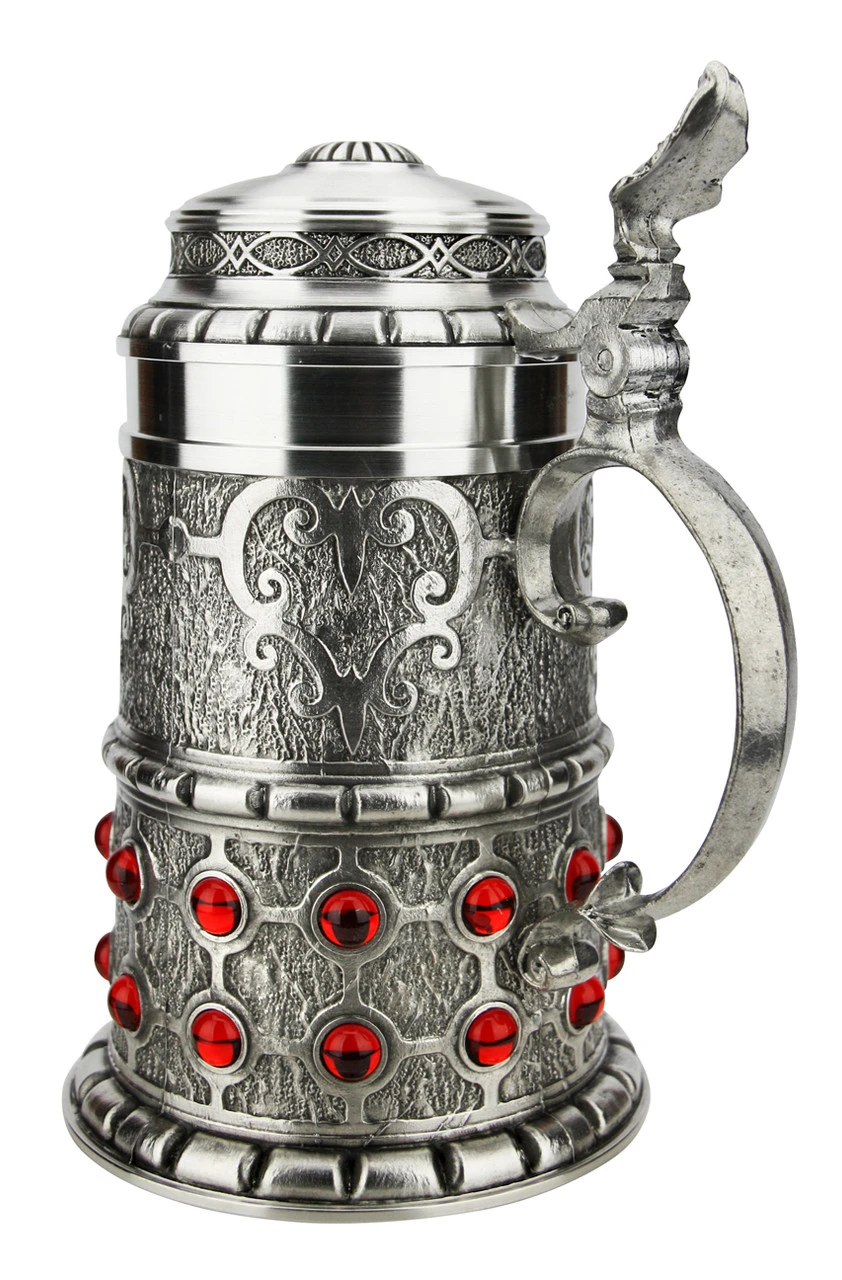 Pewter Rubin Swarovski Beer Stein 5 Pewter Rubin Swarovski Beer Stein - Image 3
