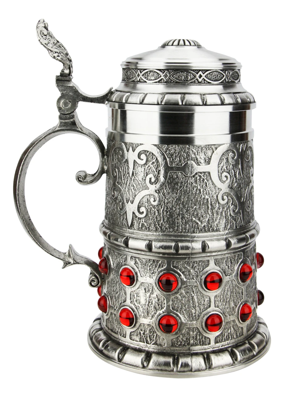 Pewter Rubin Swarovski Beer Stein 4 Pewter Rubin Swarovski Beer Stein - Image 2