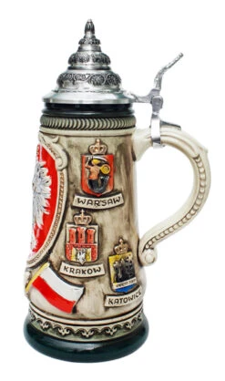 Polska Beer Stein Rustic 6 Polska Beer Stein Rustic -Beer Stein Store Polska Poland Beer Stein K307RUP RS SM 85587.1443205919