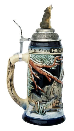 Power Of The Pack Wolf Beer Stein Cobalt With Wolf Lid 8 Power Of The Pack Wolf Beer Stein Cobalt With Wolf Lid -Beer Stein Store Power of the Pack Beer Stein Cobalt with Wolf Lid K955KOW LS LG 49336.1446391506