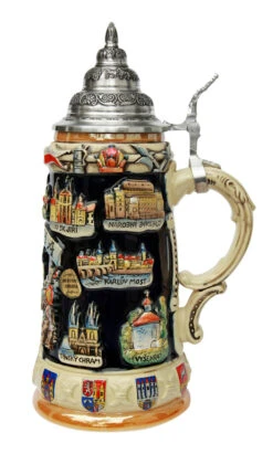 Prague Commemorative Beer Stein 7 Prague Commemorative Beer Stein -Beer Stein Store Prague Praha Beer Stein K309P RS SM 63861.1416845053