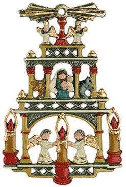 German Christmas Pyramid Pewter Ornament