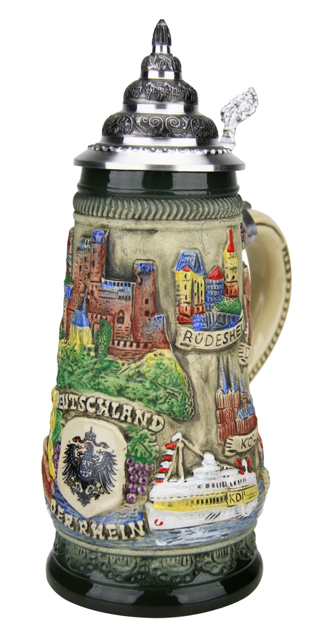 Rhein River Beer Stein Rustic 3 Rhein River Beer Stein Rustic