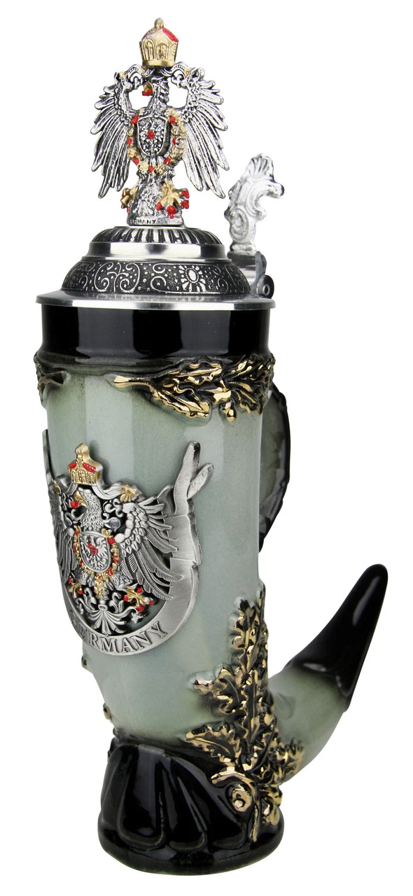 Royal Deutschland Drinking Horn Beer Stein 3 Royal Deutschland Drinking Horn Beer Stein