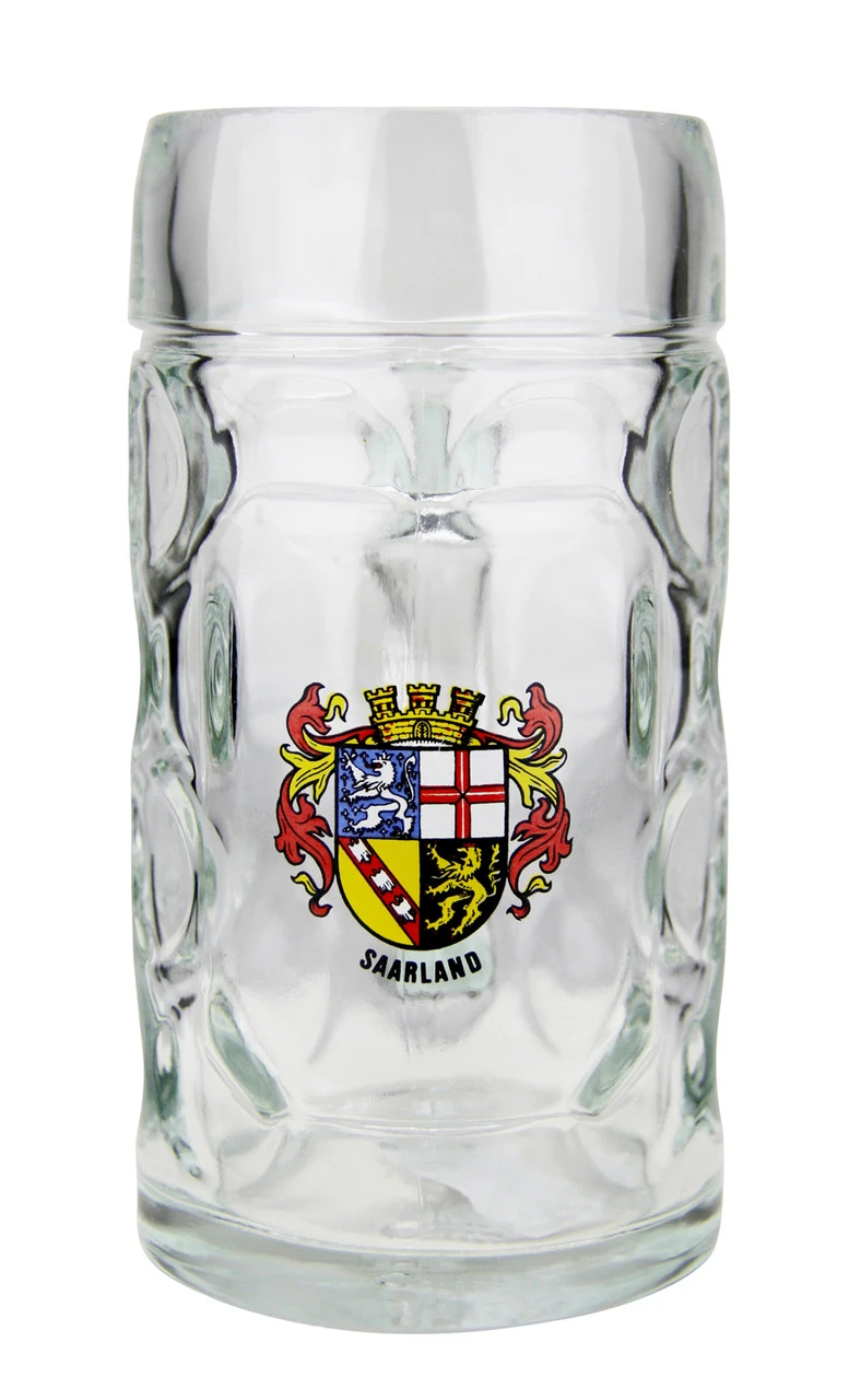 Saarland Dimpled Oktoberfest Glass Beer Mug 0.5 Liter 3 Saarland Dimpled Oktoberfest Glass Beer Mug 0.5 Liter