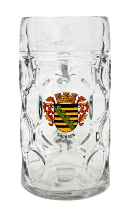 Sachsen Dimpled Oktoberfest Glass Beer Mug 1 Liter 8 Sachsen Dimpled Oktoberfest Glass Beer Mug 1 Liter -Beer Stein Store Sachsen Dimpled Oktoberfest Glass Beer Mug 1 Liter BK047SH FNT SM 10088.1515710658