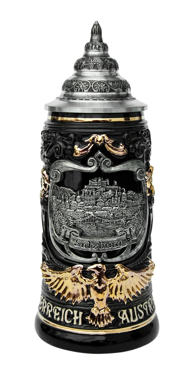 Salzburg Eagle Handle Beer Stein 0.4 Liter 3 Salzburg Eagle Handle Beer Stein 0.4 Liter