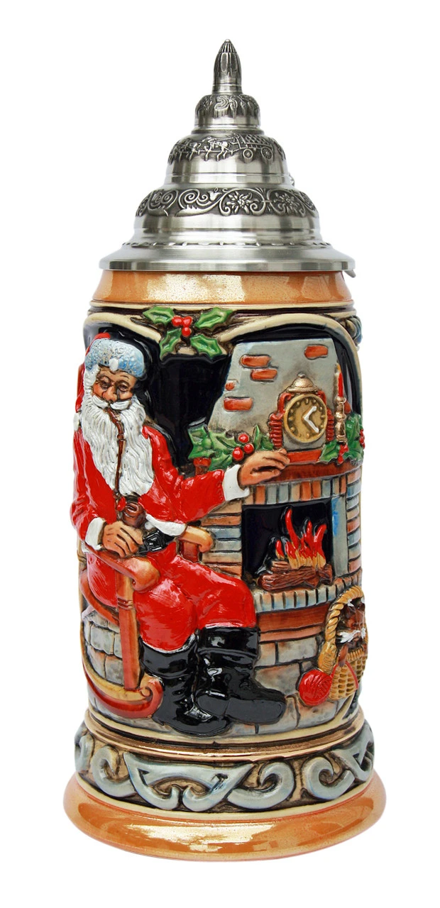 Santa At Home Christmas Beer Stein 4 Santa At Home Christmas Beer Stein - Image 2