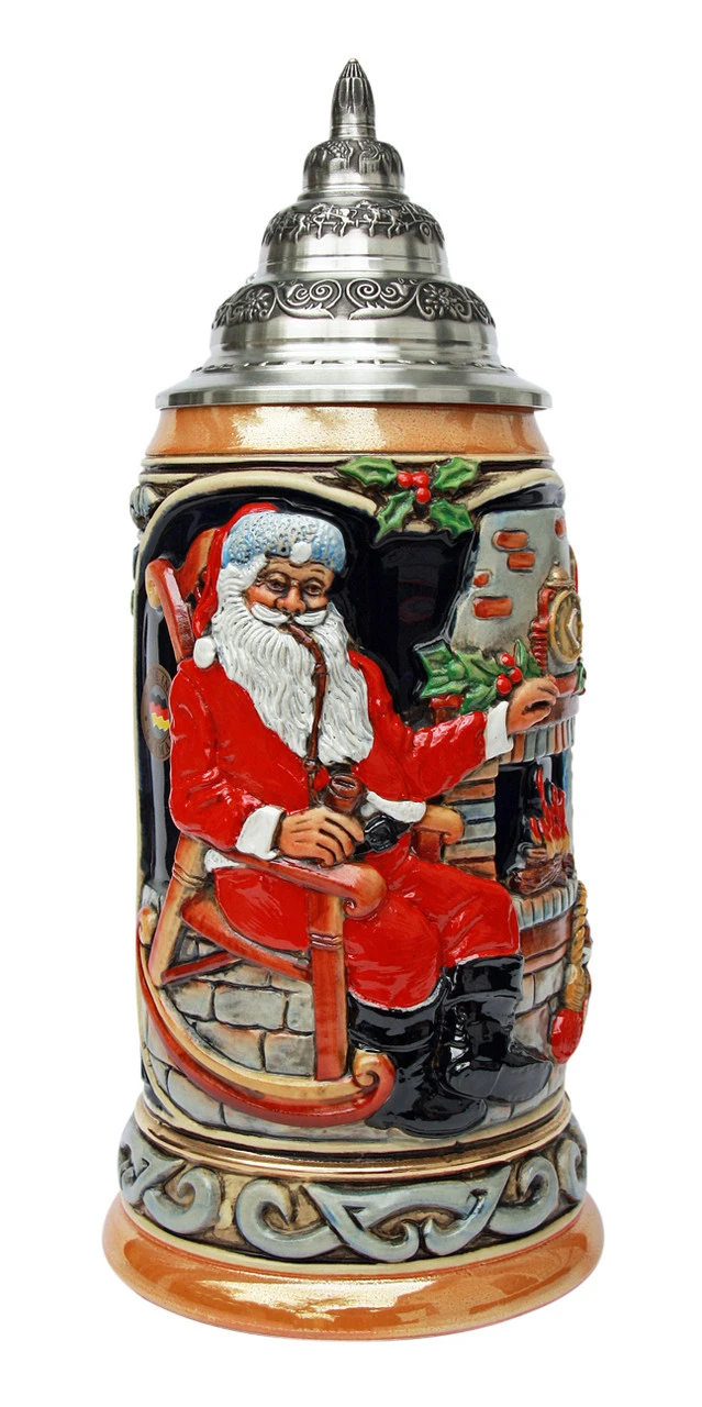 Santa At Home Christmas Beer Stein 3 Santa At Home Christmas Beer Stein