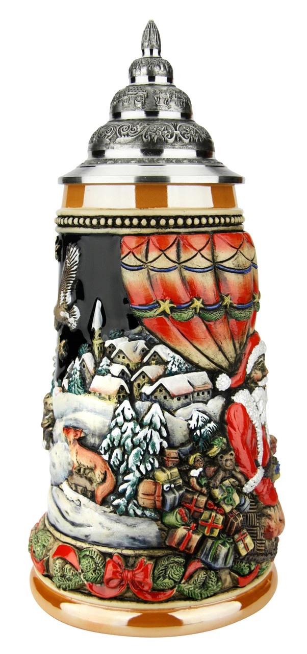 Santa In Balloon German Christmas Beer Stein 9 Santa In Balloon German Christmas Beer Stein - Image 7
