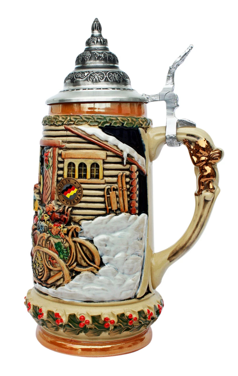 Santa In Sleigh Christmas Beer Stein 5 Santa In Sleigh Christmas Beer Stein - Image 3
