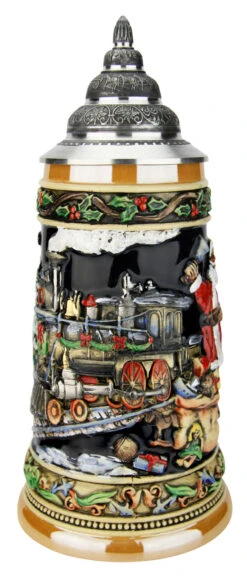 Santas Train German Christmas Beer Stein 13 Santas Train German Christmas Beer Stein -Beer Stein Store Santas Train German Christmas Beer Stein K048 FNT SM 99865.1591287604