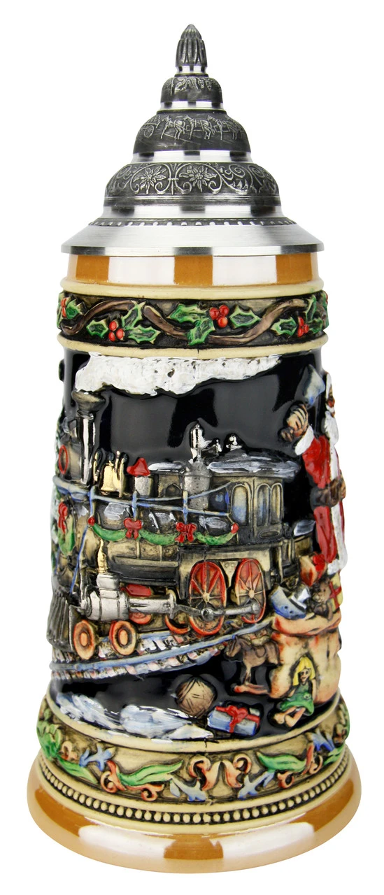 Santas Train German Christmas Beer Stein 8 Santas Train German Christmas Beer Stein - Image 6