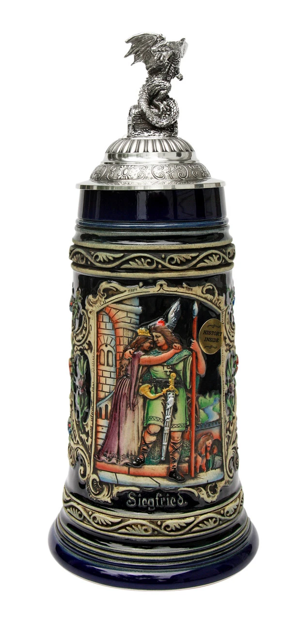Siegfried The Dragon Slayer Farewell Beer Stein With Dragon Lid 3 Siegfried The Dragon Slayer Farewell Beer Stein With Dragon Lid