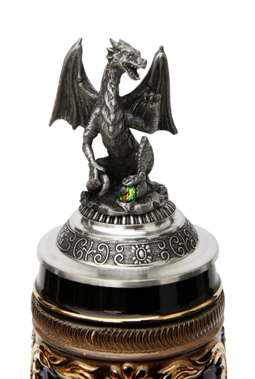 St. George Dragon Slayer Beer Stein With Dragon Lid 4 St. George Dragon Slayer Beer Stein With Dragon Lid - Image 2