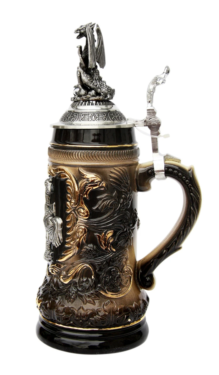 St. George Dragon Slayer Beer Stein With Dragon Lid 5 St. George Dragon Slayer Beer Stein With Dragon Lid - Image 3