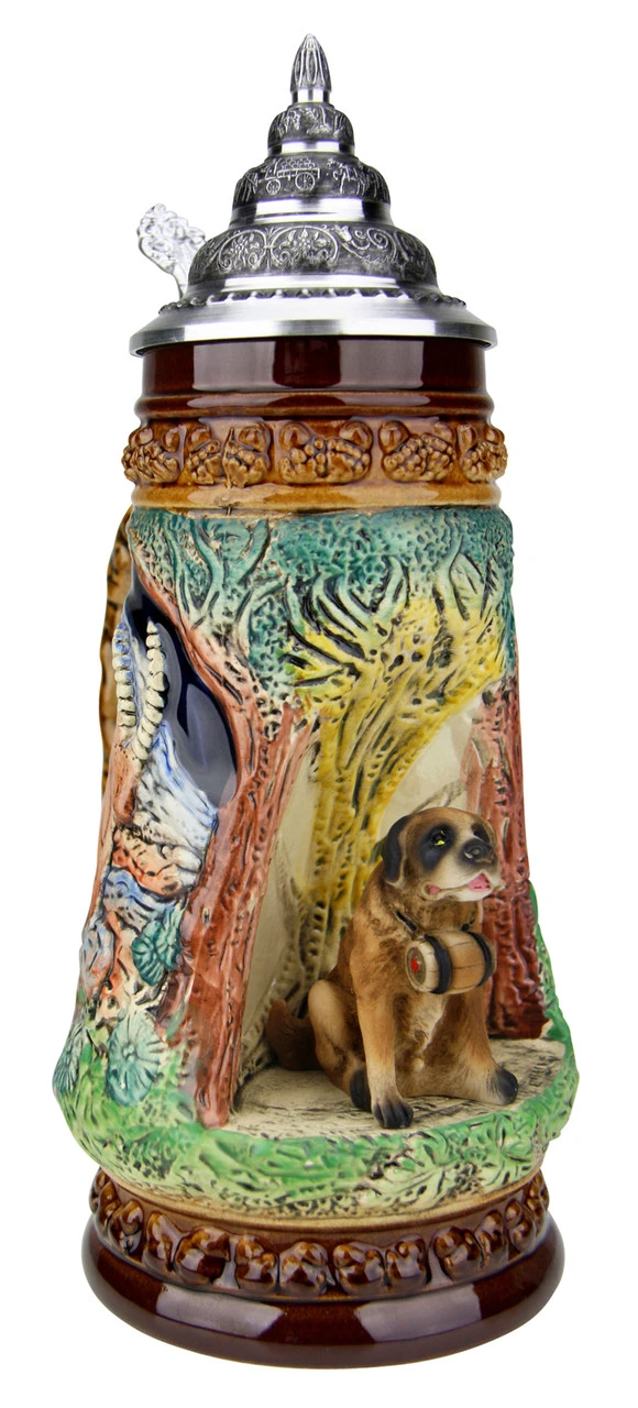 St Bernard Dog Wildlife Grotto Beer Stein 4 St Bernard Dog Wildlife Grotto Beer Stein - Image 2
